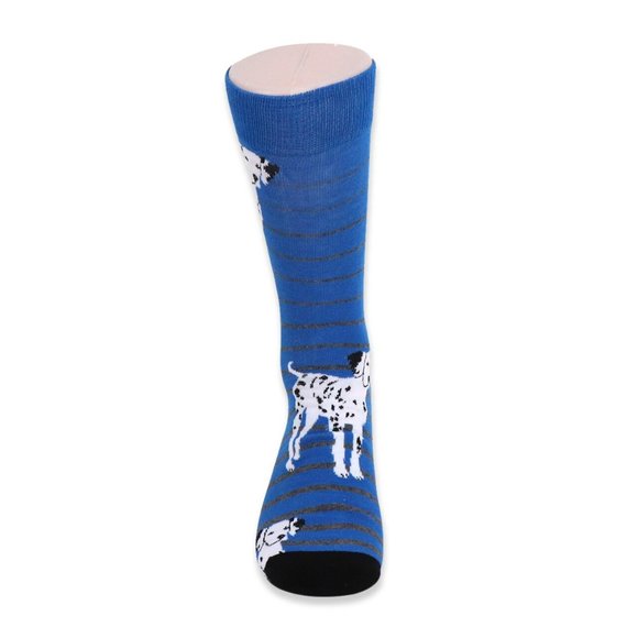 Men's Novelty Dalmatian Dogs Socks - Blue - Picture 3 of 3
